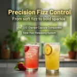 LePresso Sparkling Water Maker, Slow-Fast Releasing System Sparkling Soda Machine, Homemade Soda Maker with Dual 350mL and 500mL Bottle, 1L Capacity Compatible with CO2 Capsule - Silver - Image 4