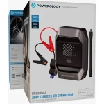 Powerology 10000mAh Car Jump Starter & Air Compressor, Ultra-Fast 160PSI Inflation, 5 Modes, USB-C/USB-A Charging, Smart Digital Display, Power Bank & LED Flashlight, 500 1000A | PWKF03MBK - Image 2