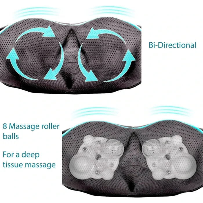 InvoSpa Shiatsu Neck and Back Massager with Heat - Deep Kneading Pillow for Massage - Electric Full Body Massager - Image 3