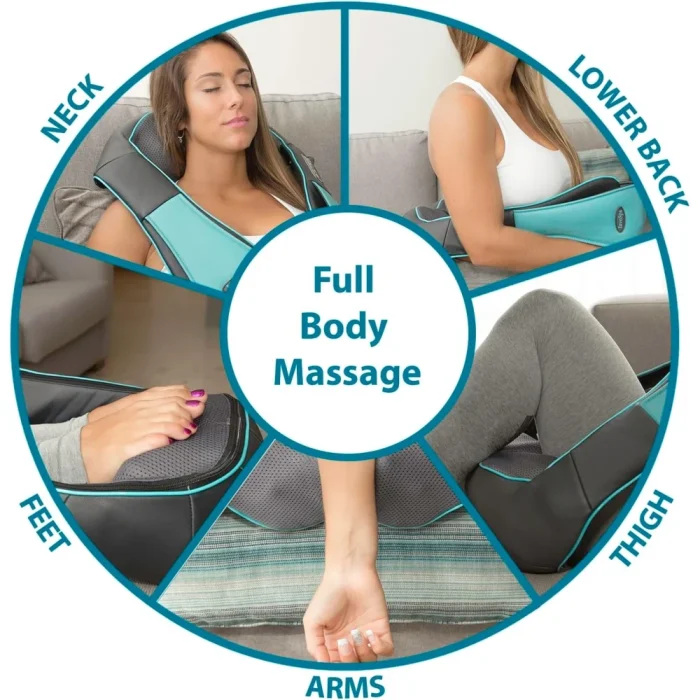 InvoSpa Shiatsu Neck and Back Massager with Heat - Deep Kneading Pillow for Massage - Electric Full Body Massager - Image 4