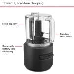 KitchenAid Go™ Cordless Food Chopper - battery INCLUDED, KFCR500, Black Matte - Image 3