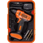 Black & Decker 12V 1.5Ah 900 RPM Cordless Drill Driver with 13 Pieces Bits in Kitbox For Drilling and Fastening, Orange/Black, LD12SP-B5 - Image 2